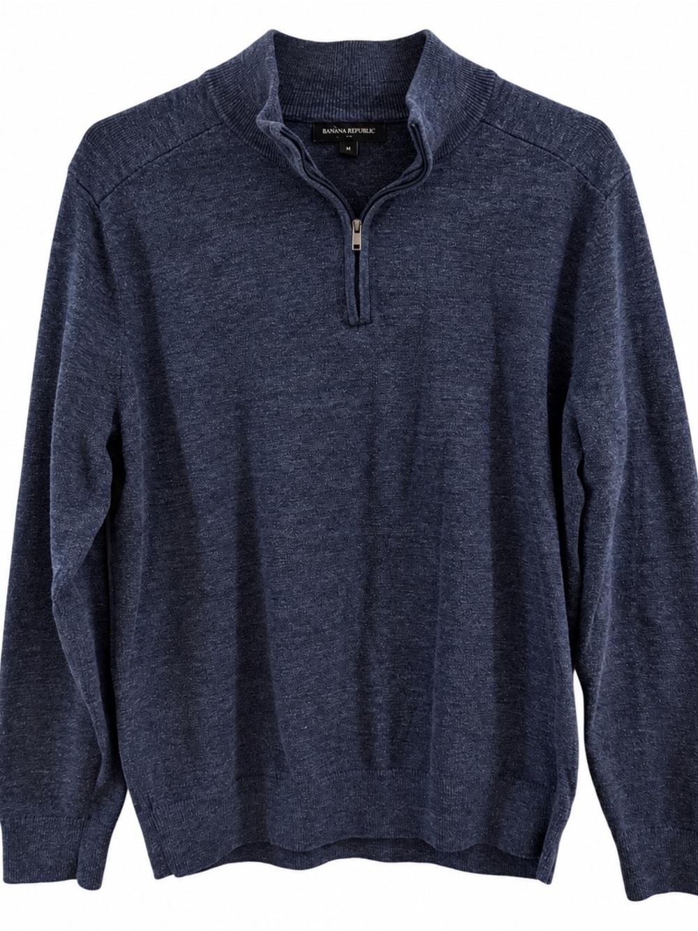 Banana Republic Navy Blue Quarter Zip Sweater Men’s M Preppy Knit Pullover